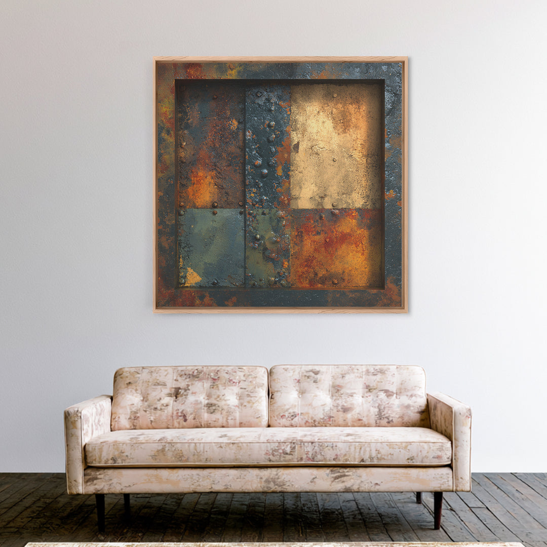 Exposed Brick Texture Abstract Canvas Print, Industrial Art, Living Room Decor, Abstract Art, Foundry, Textured Wall Art, IND-1x1-4