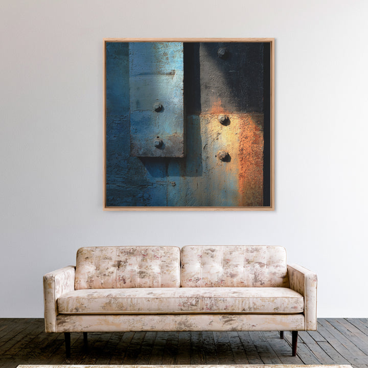 Concrete Wall Abstract Framed Canvas Print, Industrial Art, Wall Decor, Living Room Decor, Fine Art, Foundry, Abstract Wall Art, IND-1x1-57