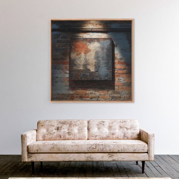 Exposed Brick Texture Abstract Canvas Print, Industrial Art, Rustic Home Decor, Living Room Decor, Abstract Art, Foundry, IND-1x1-76