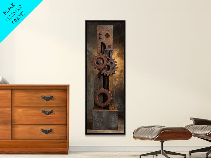 Rusted Gears Arranged as Sculptural Still Life Canvas Print, Industrial Art, Digital Prints, Living Room Decor, Foundry, IND-1x3-13