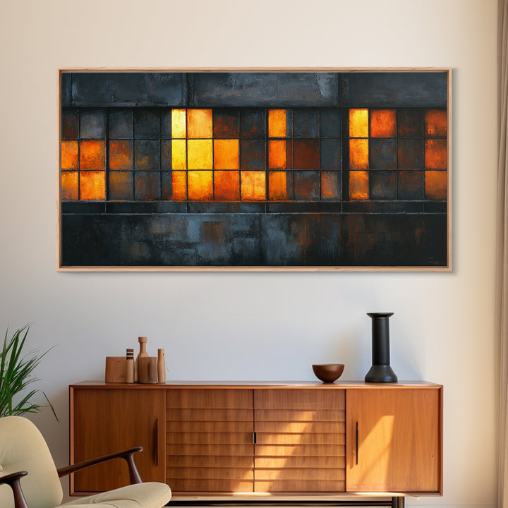 Old Factory Window Canvas Print, Industrial Art, Original Art, Living Room Decor, Fine Art, Foundry, Steampunk Decor, IND-2x1-94