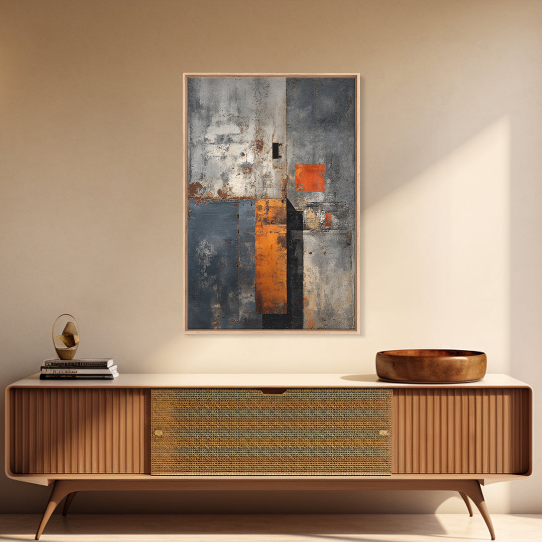 Concrete Wall Abstract Canvas Print, Industrial Art, Steampunk Decor, Living Room Decor, Fine Art, Foundry, Luxury Decor, IND-2x3-65