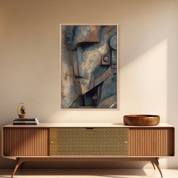 Concrete Wall Abstract Framed Canvas Print, Industrial Art, Gallery Decor, Living Room Decor, Abstract Art, Foundry, Home Decor, IND-2x3-89