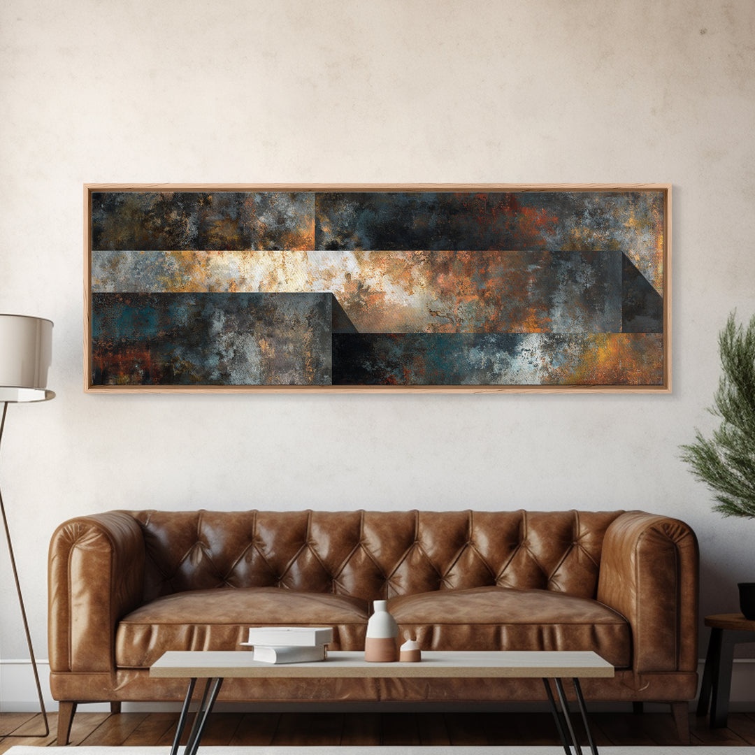 Exposed Brick Texture Abstract Canvas Print, Industrial Art, Printables, Living Room Decor, Foundry, Dining Room Wall Art, IND-3x1-92
