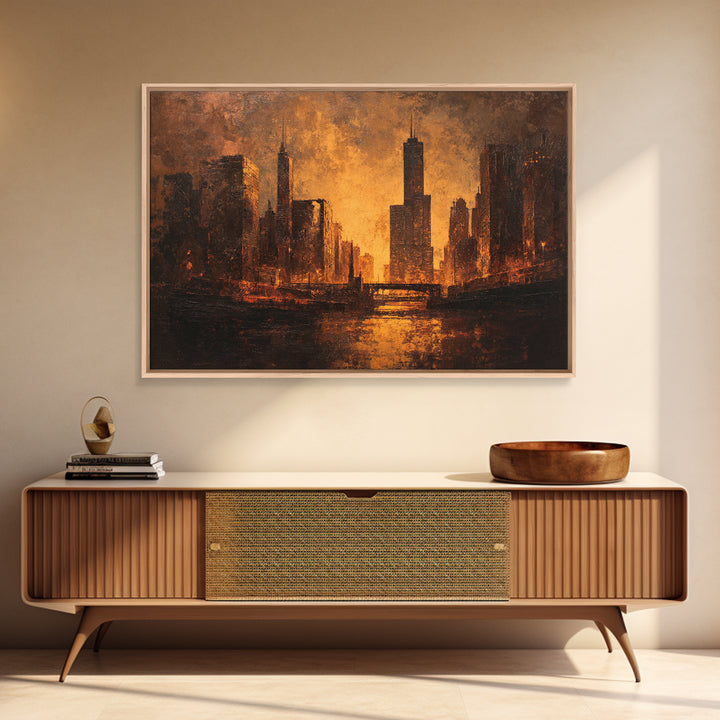 Industrial City Skyline Canvas Print, Industrial Art, Modern Decor, Living Room Decor, Abstract Art, Foundry, Wall Decor, IND-3x2-16