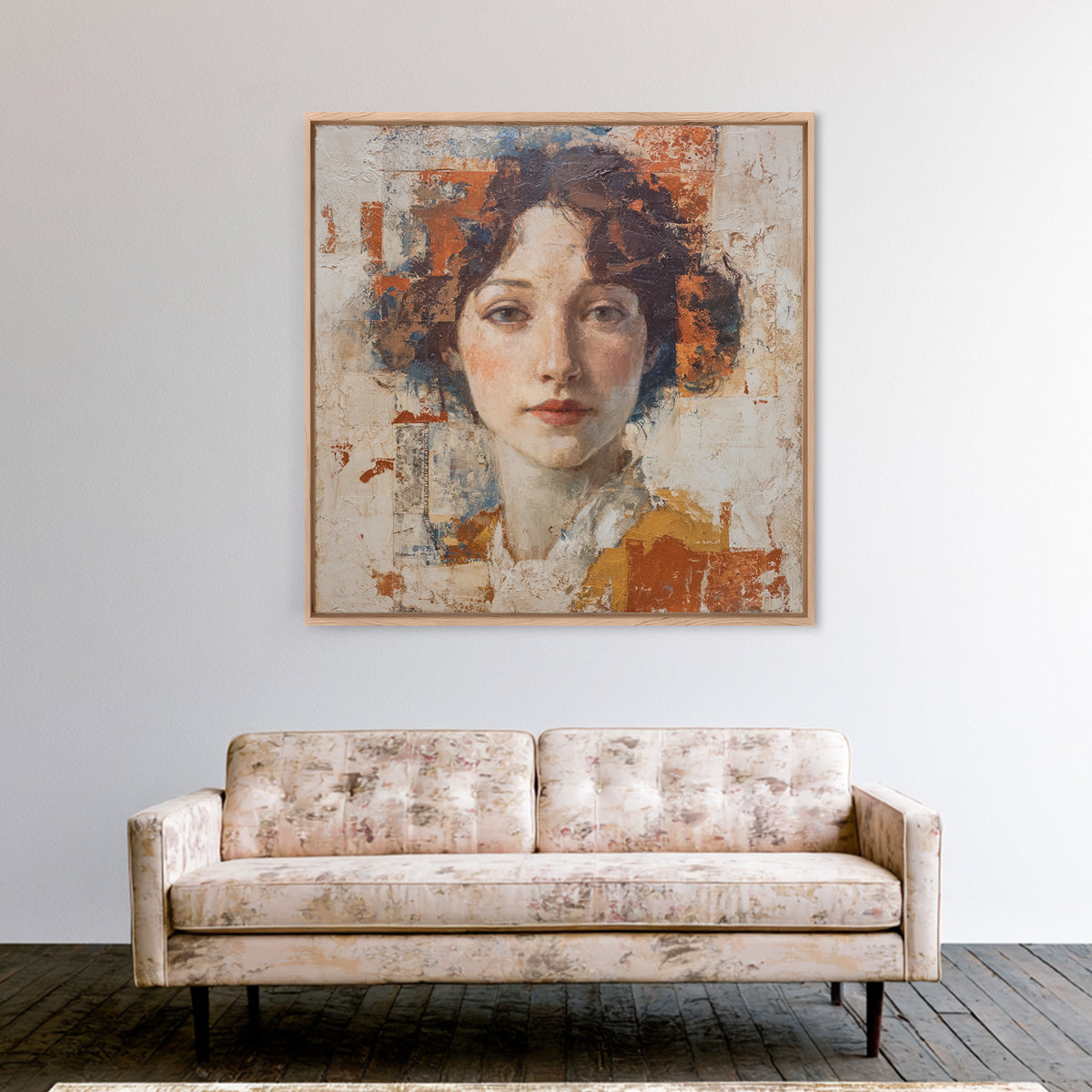 Renaissance Inspired Portrait with Modern Softness Canvas Print, Italian Villa Art, Living Room Decor, Fine Art, Villa, IVA-1x1-18
