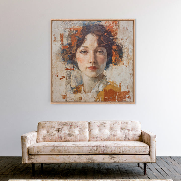 Renaissance Inspired Portrait with Modern Softness Canvas Print, Italian Villa Art, Living Room Decor, Fine Art, Villa, IVA-1x1-18