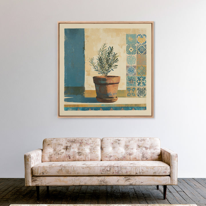 Terra Cotta Pot Canvas Print, Italian Villa Art, Living Room Wall Art, Living Room Decor, Oil Painting, Villa, Gallery Wall Set, IVA-1x1-22