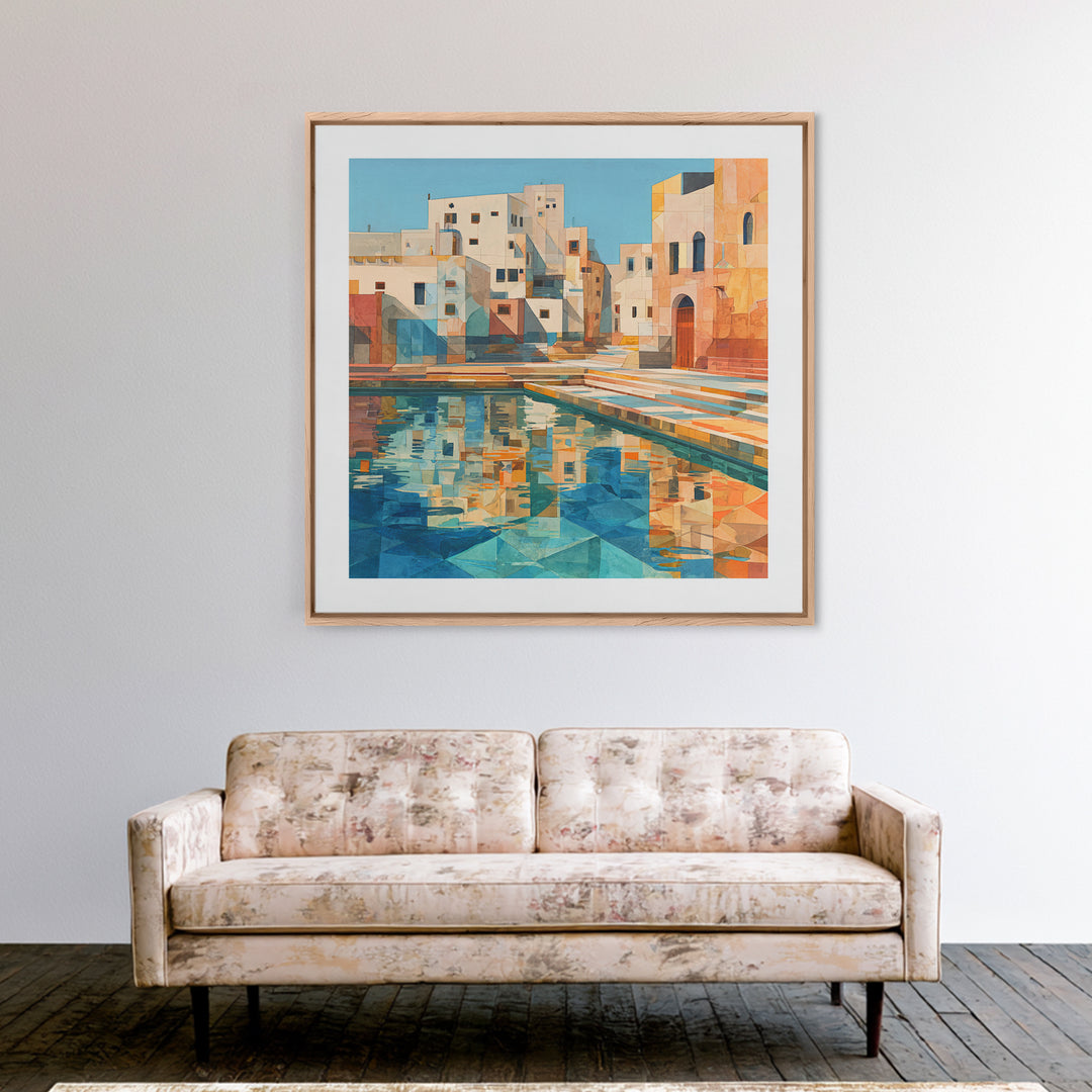 Venetian Canal Reflection Without City Crowd Canvas Print, Italian Villa Art, Bedroom Wall Art, Living Room Decor, Villa, IVA-1x1-44