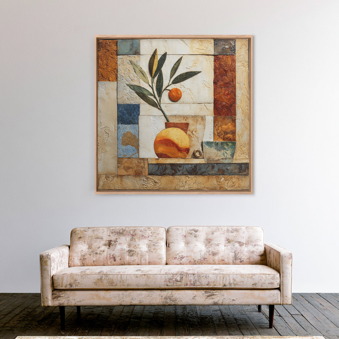 Marble Fruit Still Life Framed Canvas Print, Italian Villa Art, Gallery Wall Set, Living Room Decor, Fine Art, Villa, IVA-1x1-71