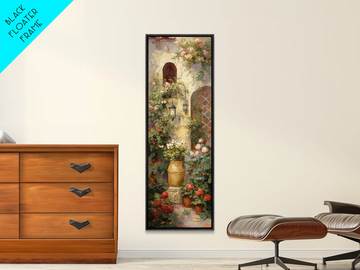 Italian Villa Garden Urn Canvas Print, Italian Villa Art, Landscape Art, Living Room Decor, Oil Painting, Villa, IVA-1x3-18