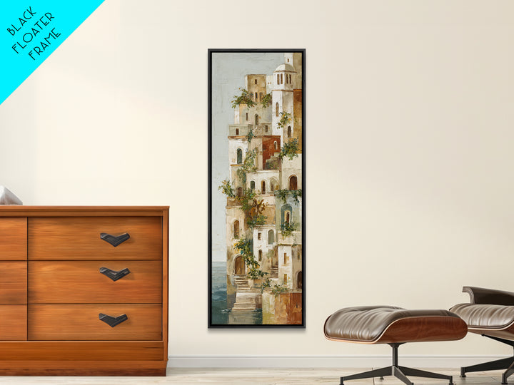 Amalfi Coast Cliffs Canvas Print, Italian Villa Art, Fine Art Print, Living Room Decor, Fine Art, Villa, Original Painting, IVA-1x3-25