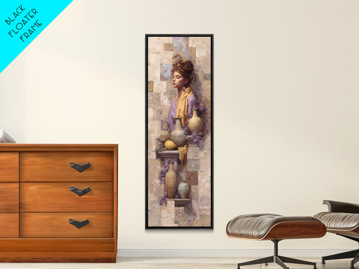 Renaissance Inspired Portrait with Modern Softness Canvas Print, Italian Villa Art, Landscape Painting, Living Room Decor, IVA-1x3-30