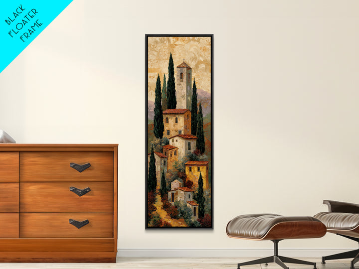 Tuscan Hillside with Cypress Trees and Golden Canvas Print, Italian Villa Art, Living Room Art, Living Room Decor, Villa, IVA-1x3-37