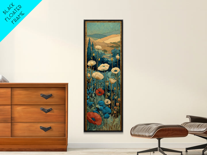 Tuscan Poppy Field Canvas Print, Italian Villa Art, Art Print, Living Room Decor, Abstract Art, Villa, Printable Art, IVA-1x3-51