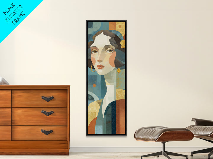 Renaissance Inspired Portrait with Modern Softness Canvas Print, Italian Villa Art, Landscape Painting, Living Room Decor, IVA-1x3-54