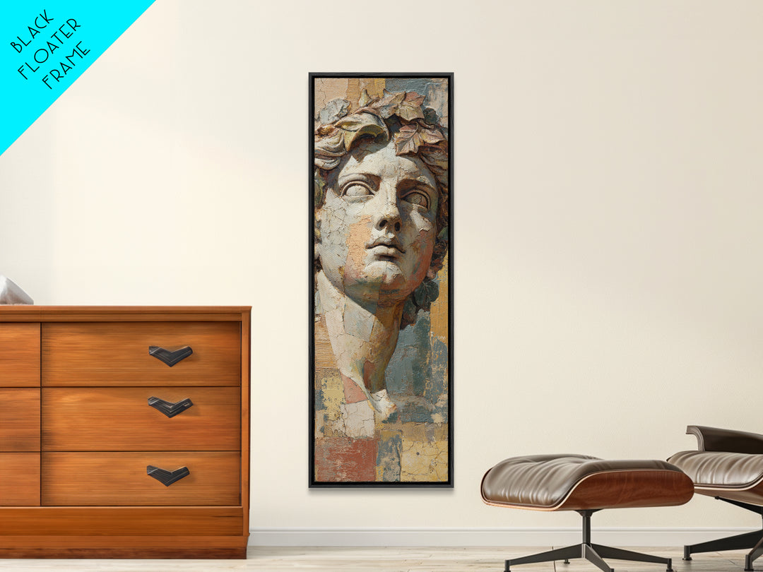 Classic Roman Statue Bust Canvas Print, Italian Villa Art, Art Print, Living Room Decor, Fine Art, Villa, Printable Art, IVA-1x3-72