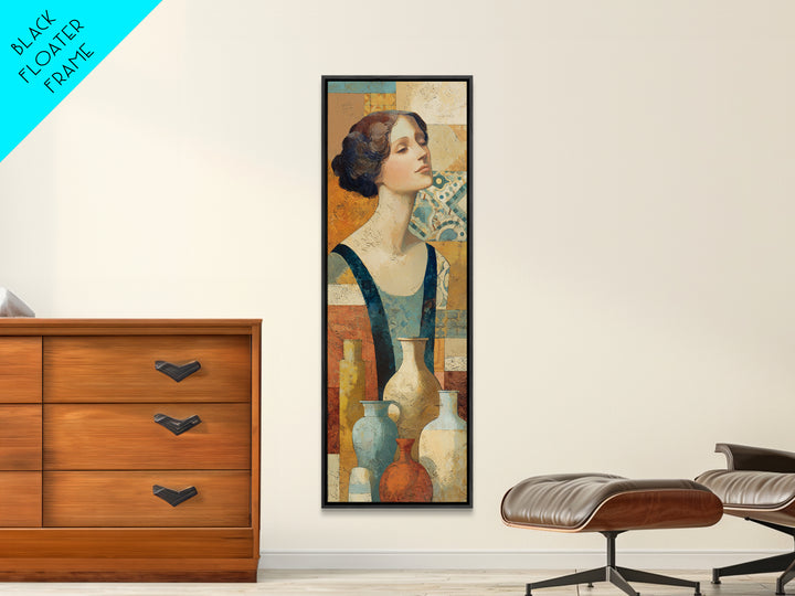 Renaissance Inspired Portrait with Modern Softness Canvas Print, Italian Villa Art, Coastal Wall Decor, Living Room Decor, IVA-1x3-78