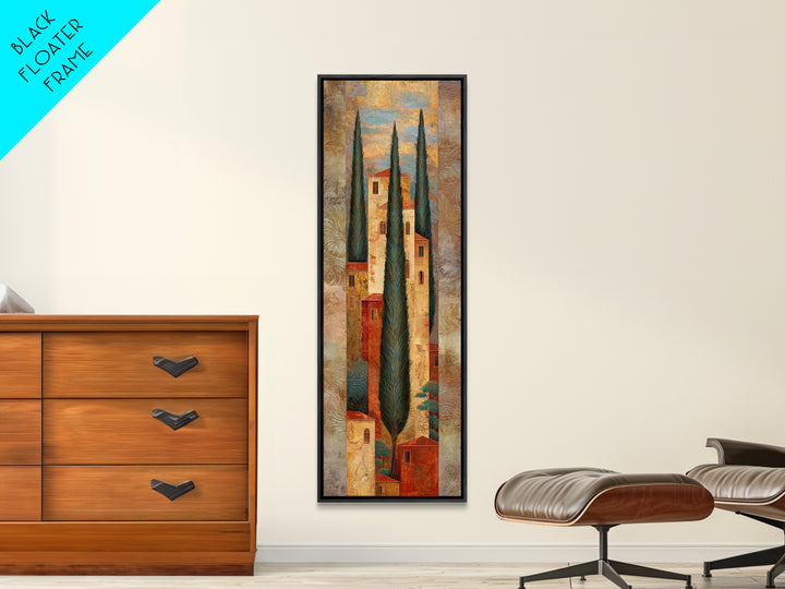 Tuscan Hillside with Cypress Trees and Golden Canvas Print, Italian Villa Art, Wall Decor, Living Room Decor, Fine Art, Villa, IVA-1x3-85