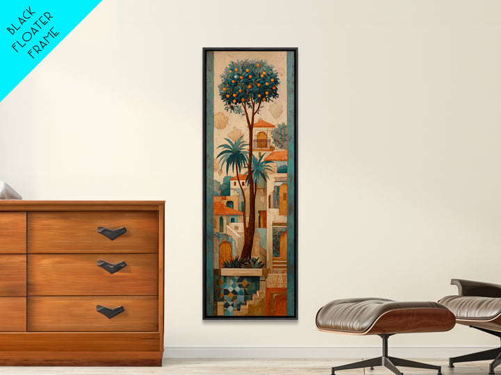 Orange Tree in a Courtyard Planter Canvas Print, Italian Villa Art, Rustic Home Decor, Living Room Decor, Fine Art, Villa, IVA-1x3-98