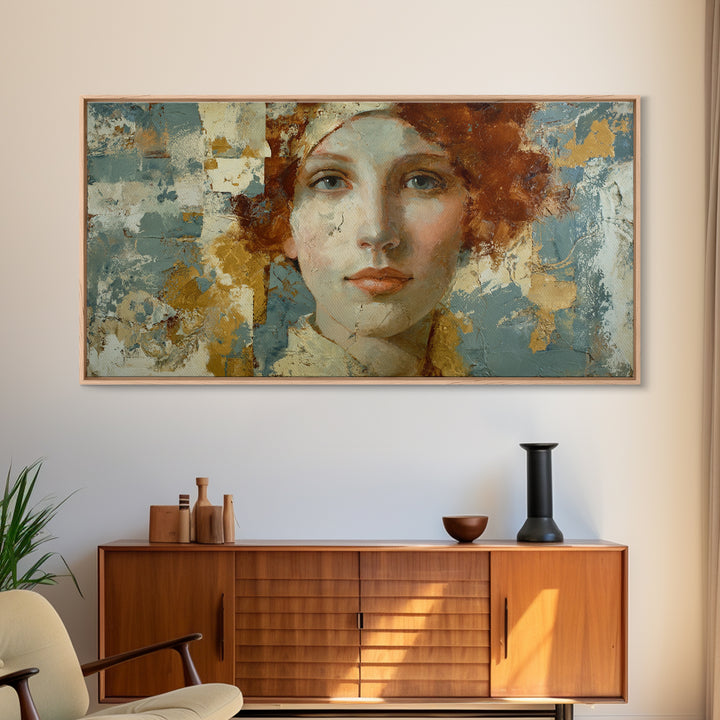 Renaissance Inspired Portrait with Modern Softness Canvas Print, Italian Villa Art, Gallery Decor, Living Room Decor, Villa, IVA-2x1-62