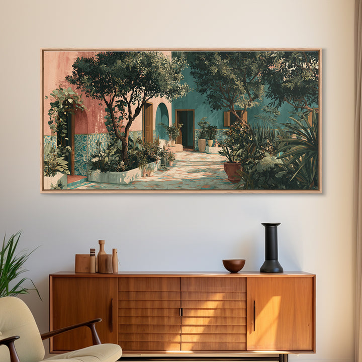 Olive Grove Path Framed Canvas Print, Italian Villa Art, Travel Poster, Living Room Decor, Fine Art, Villa, Fine Art Print, IVA-2x1-95
