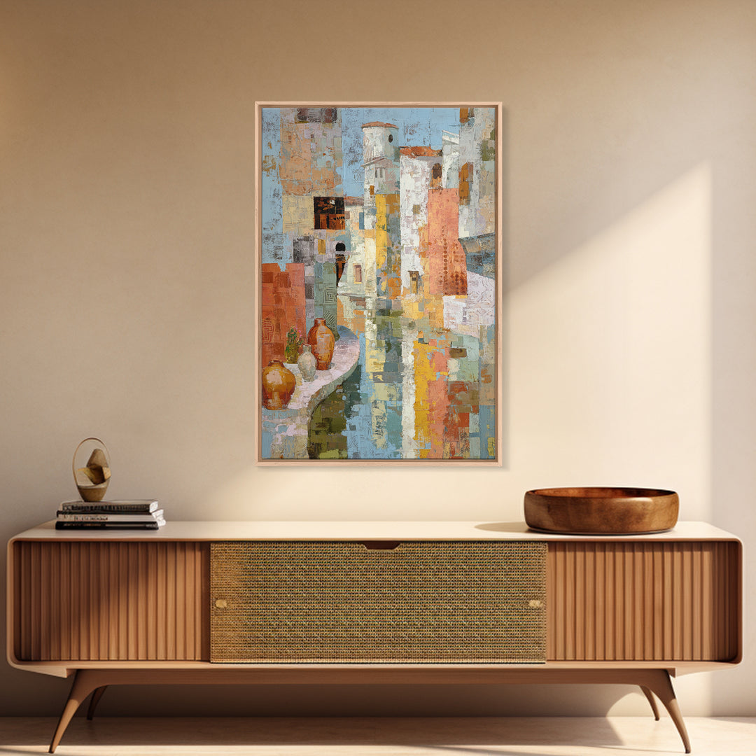 Venetian Canal Reflection Without City Crowd Canvas Print, Italian Villa Art, Digital Download Art, Living Room Decor, Villa, IVA-2x3-100