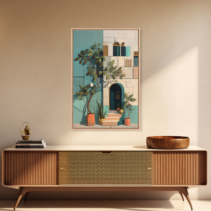 Figs and Cheese on Rustic Wooden Board Framed Canvas Print, Italian Villa Art, Modern Decor, Living Room Decor, Abstract Art, IVA-2x3-17