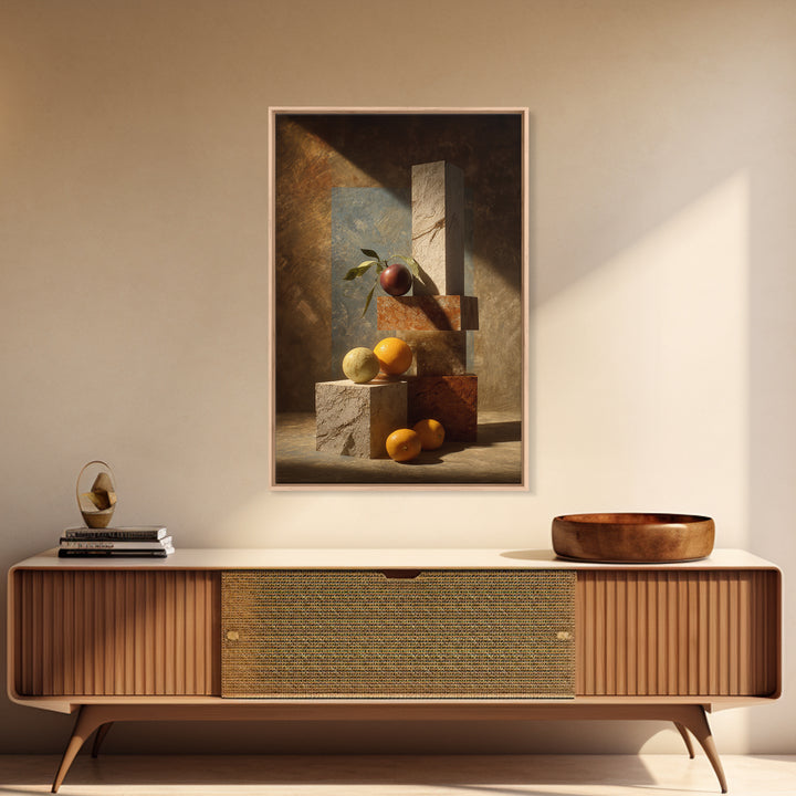 Marble Fruit Still Life Canvas Print, Italian Villa Art, Coastal Decor, Living Room Decor, Fine Art, Villa, Landscape Print, IVA-2x3-31