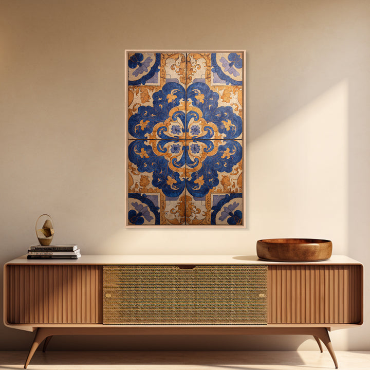 Italian Tile Pattern Canvas Print, Italian Villa Art, Statement Artwork, Living Room Decor, Fine Art, Villa, Oil Painting, IVA-2x3-49