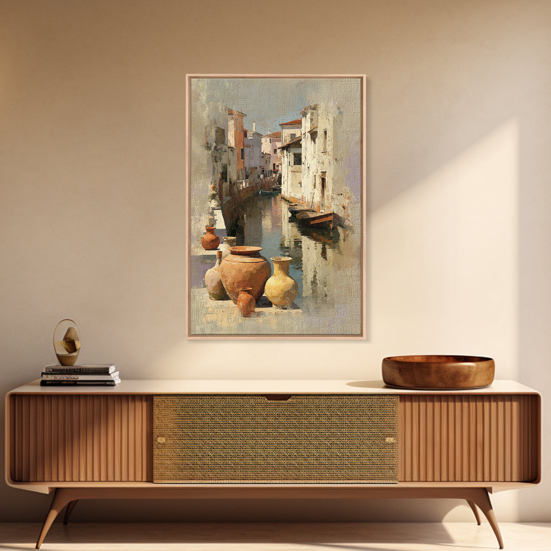 Venetian Canal Reflection Without City Crowd Canvas Print, Italian Villa Art, Digital Download Art, Living Room Decor, Villa, IVA-2x3-52
