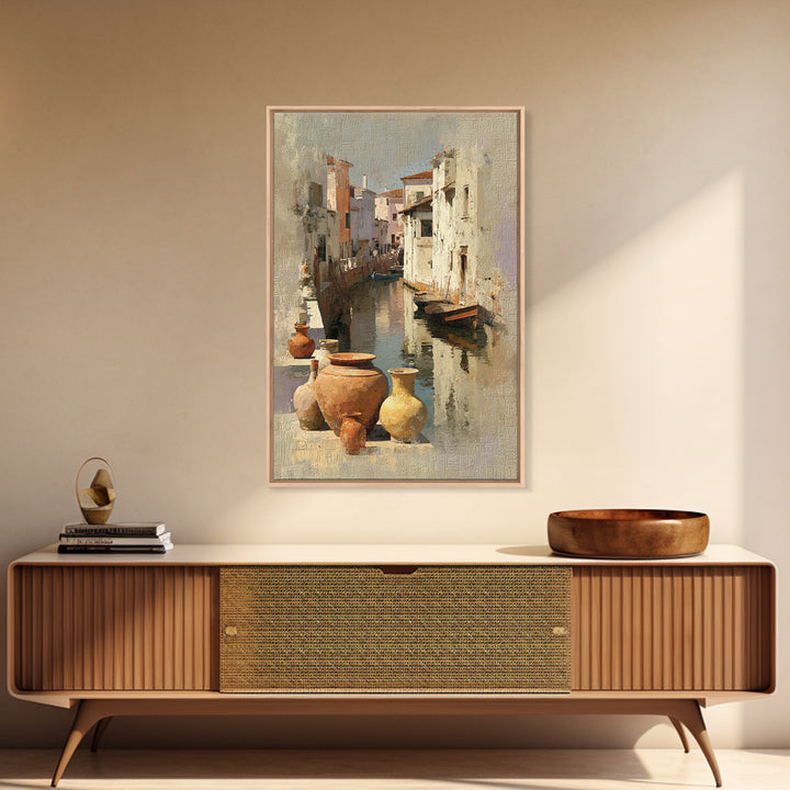 Venetian Canal Reflection Without City Crowd Canvas Print, Italian Villa Art, Digital Download Art, Living Room Decor, Villa, IVA-2x3-52