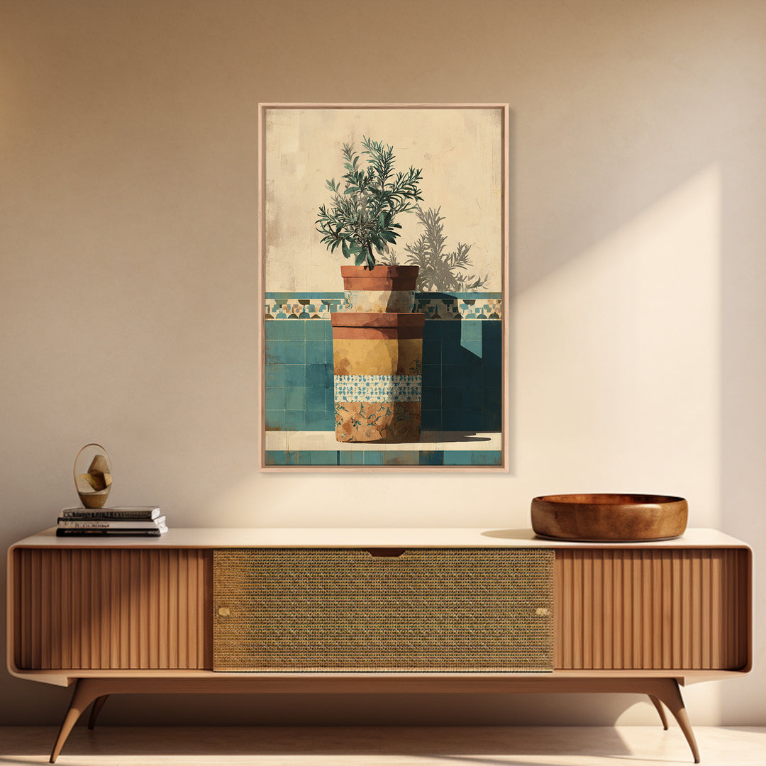 Terra Cotta Pot Canvas Print, Italian Villa Art, Wall Decor, Living Room Decor, Fine Art, Villa, Contemporary Art, IVA-2x3-54