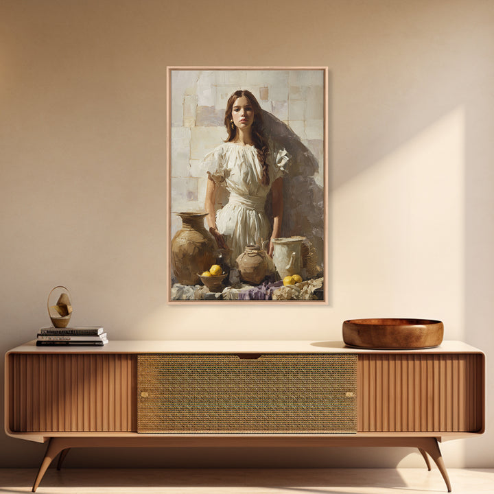 Renaissance Inspired Portrait with Modern Softness Canvas Print, Italian Villa Art, Boho Decor, Living Room Decor, Villa, IVA-2x3-74