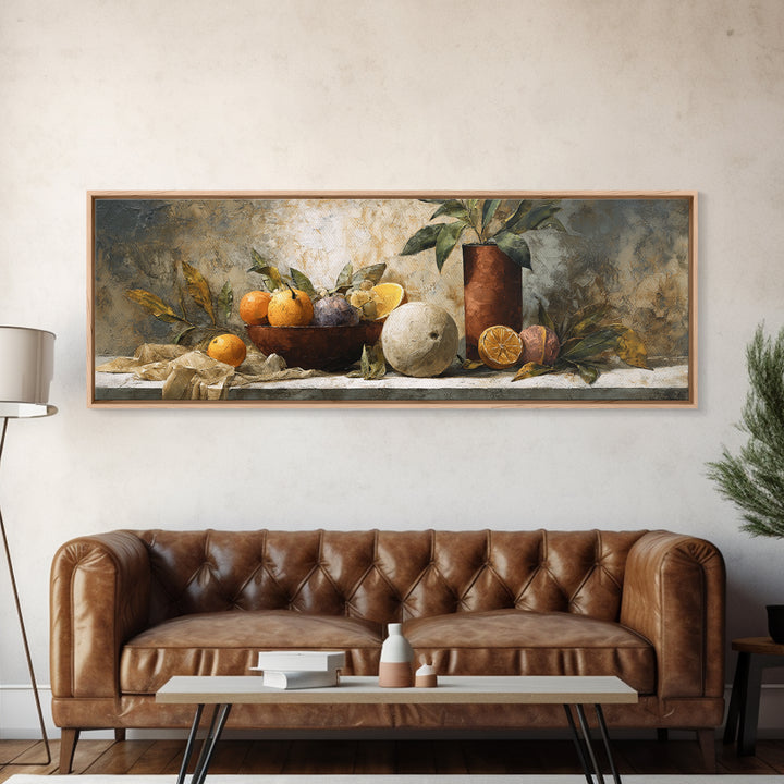 Marble Fruit Still Life Framed Canvas Print, Italian Villa Art, Gallery Wall Set, Living Room Decor, Fine Art, Villa, IVA-3x1-15