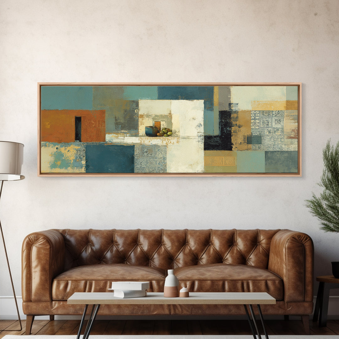 White Wine and Olives Still Life Framed Canvas Print, Italian Villa Art, Digital Art Print, Living Room Decor, Watercolor Art, IVA-3x1-32