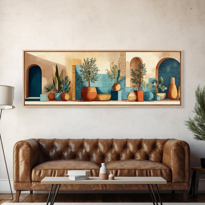Terra Cotta Pot Canvas Print, Italian Villa Art, Minimalist Decor, Living Room Decor, Fine Art, Villa, Bedroom Wall Art, IVA-3x1-38