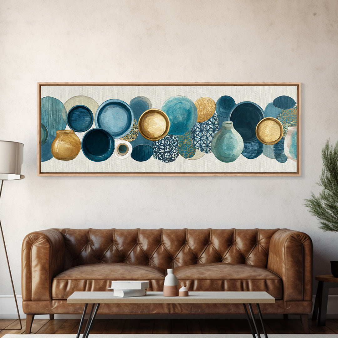 Venetian Canal Reflection Without City Crowd Framed Canvas Print, Italian Villa Art, Neutral Decor, Living Room Decor, Villa, IVA-3x1-60