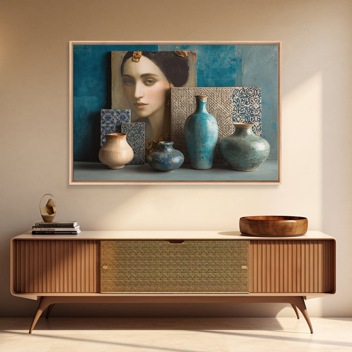 Renaissance Inspired Portrait with Modern Softness Canvas Print, Italian Villa Art, Oil Painting, Living Room Decor, Villa, IVA-3x2-70