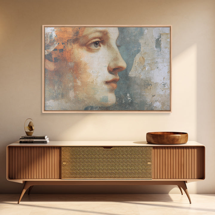 Renaissance Inspired Portrait with Modern Softness Canvas Print, Italian Villa Art, Living Room Decor, Fine Art, Villa, IVA-3x2-94