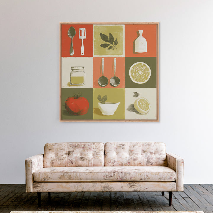 Kitchen Utensil Silhouettes Canvas Print, Kitchen Art, Neutral Decor, Kitchen Decor, Abstract Art, Kitchen, Wall Art, KIT-1x1-45