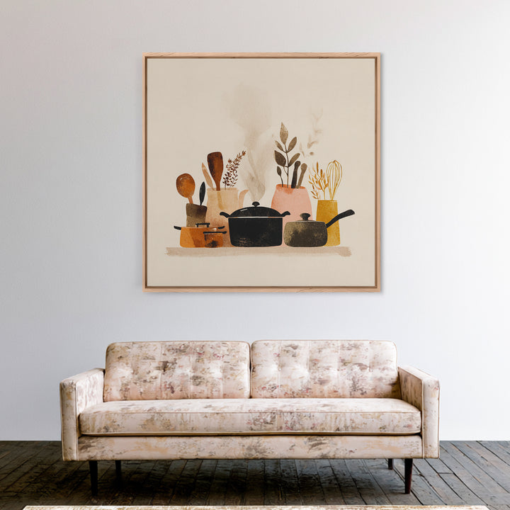 Kitchen Utensil Silhouettes Canvas Print, Kitchen Art, Neutral Decor, Kitchen Decor, Abstract Art, Kitchen, Wall Art, KIT-1x1-69