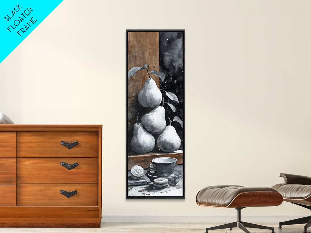 Wine Bottle Grapes and Cheese Still Life Framed Canvas Print, Kitchen Art, Art Print, Kitchen Decor, Fine Art, Kitchen, KIT-1x3-24