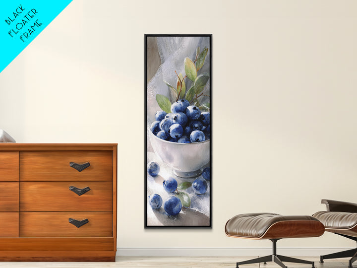 Blueberries in a White Bowl Canvas Print, Kitchen Art, Contemporary Art, Kitchen Decor, Fine Art, Kitchen, Kitchen Wall Art, KIT-1x3-7