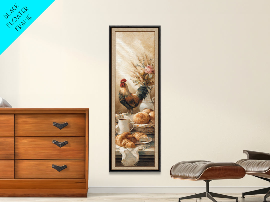 Rooster Portrait for Country Kitchen Charm Framed Canvas Print, Kitchen Art, Kitchen Wall Art, Kitchen Decor, Fine Art, Kitchen, KIT-1x3-76