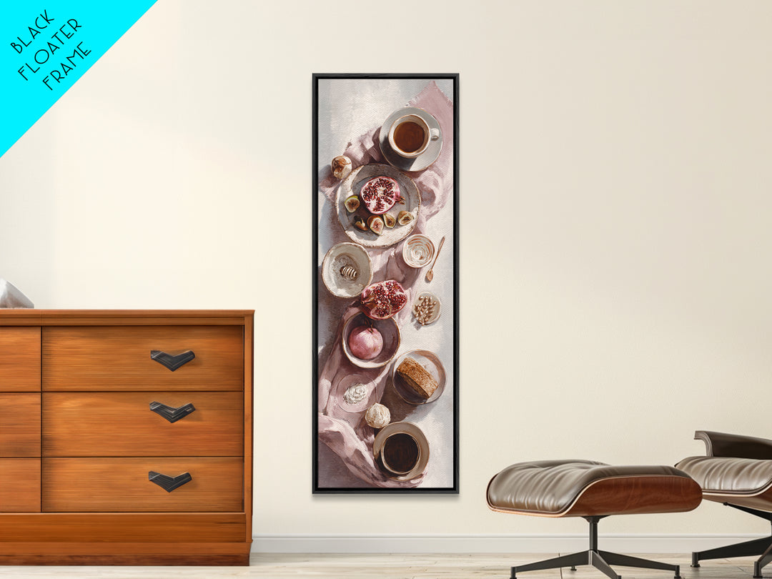 Figs Pomegranates and Linen Composition Canvas Print, Kitchen Art, Gallery Decor, Kitchen Decor, Fine Art, Kitchen, KIT-1x3-82