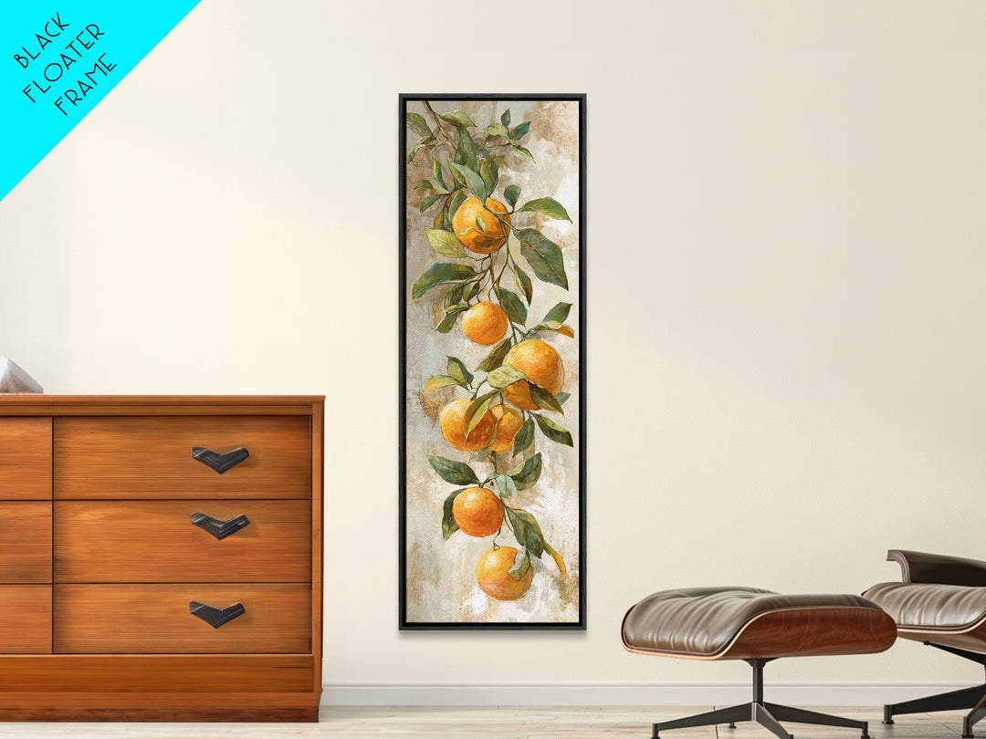 Orange Citrus Botanical Branch Canvas Print, Kitchen Art, Kitchen Print, Kitchen Decor, Oil Painting, Kitchen, Art Print, KIT-1x3-95