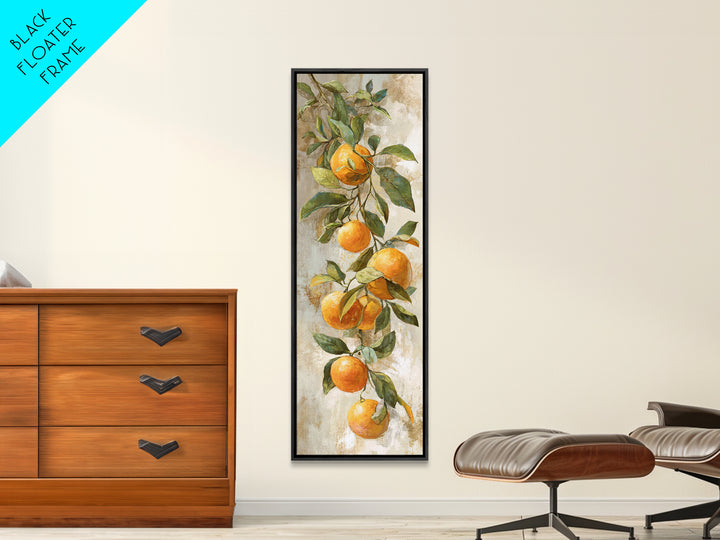 Orange Citrus Botanical Branch Canvas Print, Kitchen Art, Kitchen Print, Kitchen Decor, Oil Painting, Kitchen, Art Print, KIT-1x3-95