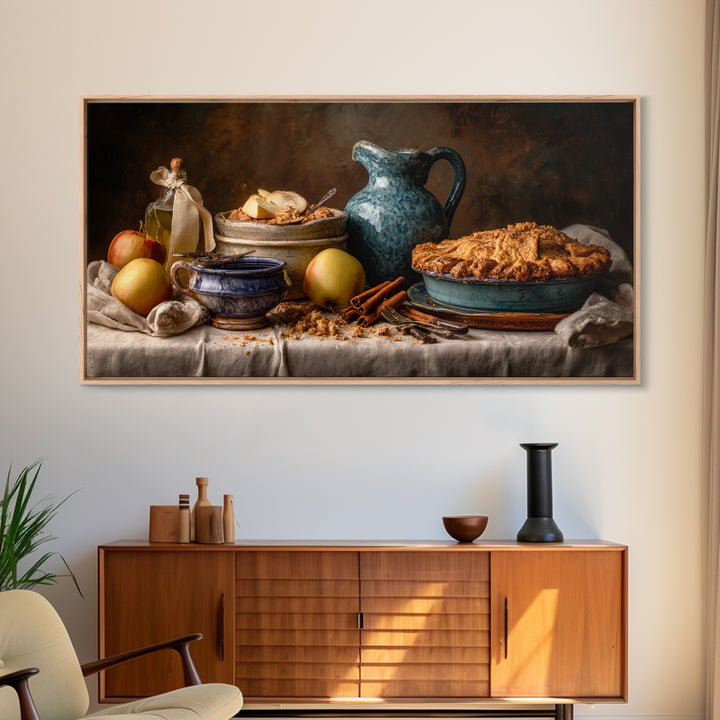 Apple Pie Cooling Framed Canvas Print, Kitchen Art, Coffee Art, Kitchen Decor, Kitchen, Fine Art Print, Statement Artwork, KIT-2x1-100