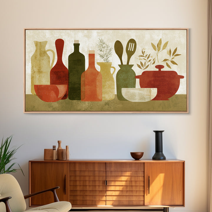 Kitchen Utensil Silhouettes Canvas Print, Kitchen Art, Contemporary Art, Kitchen Decor, Abstract Art, Kitchen, Kitchen Wall Art, KIT-2x1-17